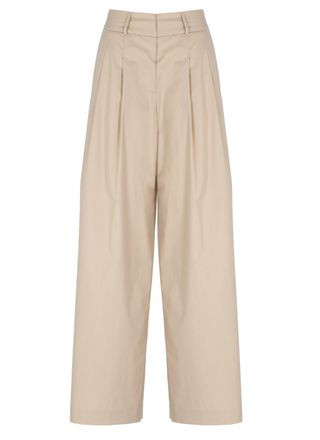 PESERICO Beige Light Point Cotton Pants