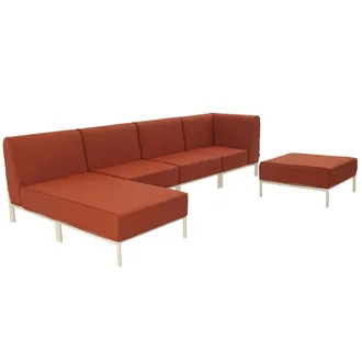 Oviala Conjunto modular de jard&iacute;n bajo para 5 personas terracota