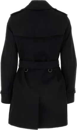 Burberry Womens Black Cotton Trench