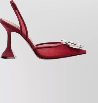 Amina Muaddi mesh embellished slingback sandals