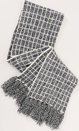 Varley Lindsey Fringe Check Knit Scarf