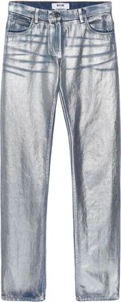 Msgm Straight Jeans - Dames - Regular Fit Jeans - Blauw - M - Katoen - Jeans