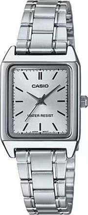 Casio Womens Silver Dial Stainless Steel Rectangular Watch - LTP-V007D-7EUDF