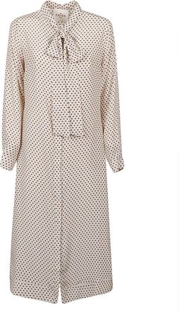 Crida Milano Polka Dot Silk Midi Dress