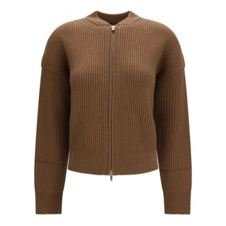 Max Mara Carnet Ribgebreid Vest - Dames - Truien - Bruin - Maat: L Wol