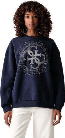 Guess Sweatshirt met ronde hals - Dames - Sweatshirts & Hoodies - Blauw - Maat: M Katoen