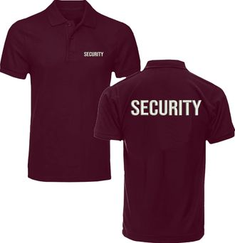 Generic Embroidered Security Occupational Unisex Adult Polo T Shirt, Left Chest and Back Embroidered Workwear Polo T Shirt, Office Wear Polo T Shirt, 50% Poly