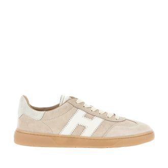 Hogan Beige H Logo Suede Sneakers