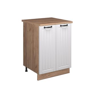 Vicco Mueble Bajo Para Fregadero Fame-line, Blanco Casa De Campo/roble Dorado, 60 Cm, Vicco