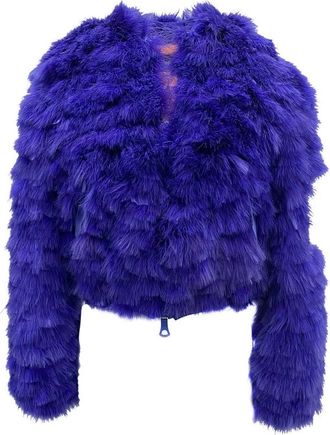 Dsquared2 Feathers Bomber Jacket - Dames - Jassen - Blauw - S - Polyester - Jassen