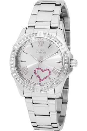 Invicta Angel 49842 Dames Horloge - Quartz Uurwerk - Roestvrij Staal met zilveren Wijzerplaat - 34mm