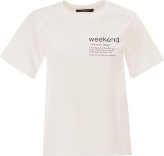 Max Mara Weekend Maxmara Wkdtenue Jersey-T-Shirt mit Aufdruck