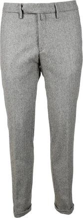 Bsettecento Brown-Beige Wool-Blend Stretch Pants