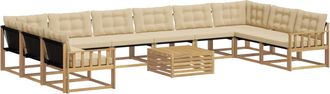 vidaXL Conjunto De Sof&aacute;s De Exterior 11 Uds. Y Beige Vidaxl