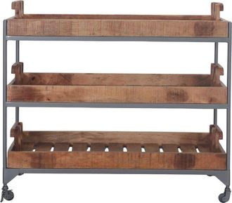 MisterWils Carro de madera y metal fruty - naturel - 98x110x46