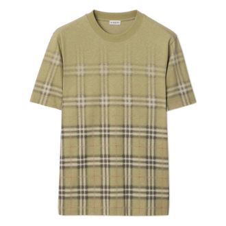 Burberry T-Shirts, male, Green, Size: XL Faded Check T-Shirt