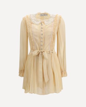 Self Portrait Pleated georgette mini Dress Female 6