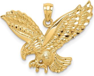 Diamond2Deal 14k Yellow Gold Diamond-cut Eagle Pendant