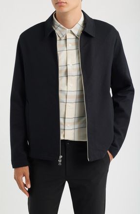 Vince Cotton Blend Zip Jacket in Black at Nordstrom, Size Xx-Large