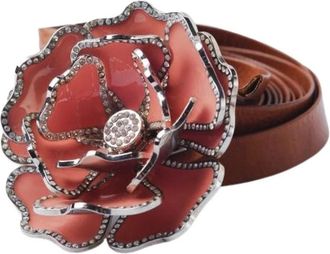 Valentino Pre-owned Belts, female, Brown, Size: ONE SIZE Pre-owned Vintage Floral Knot Belt
