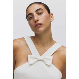 H&M Bow-detail Top in Cream at Nordstrom, Size Xx-Large