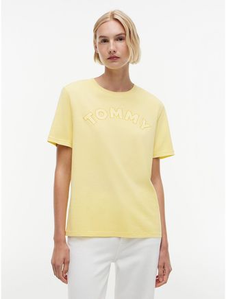 Tommy Hilfiger Womens Tommy Jeans Varsity Logo T-Shirt - Yellow - XL