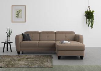 Sit&more Ecksofa &raquo;Belluci L-Form&laquo; inklusive Federkern, wahlweise mit Bettfunktion und Bettkasten