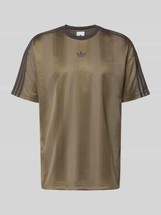adidas Originals Regular Fit T-Shirt mit Logo-Print Modell JACQUARD in Schlamm, Gr&ouml;&szlig;e XL