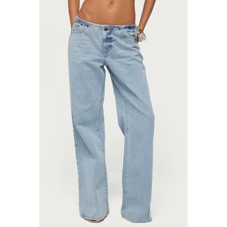 Edikted Veya Low Rise Baggy Jeans in Light-Blue-Washed at Nordstrom, Size X-Large