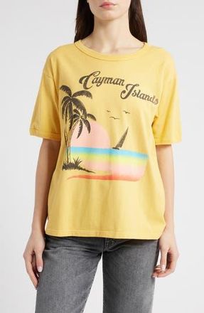 Daydreamer Cayman Islands Oversize Cotton Graphic T-Shirt in Dusty Gold at Nordstrom Rack, Size X-Small