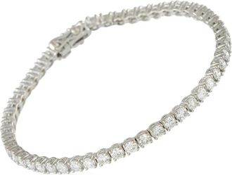 Luxury Bazaar 14K white gold diamond tennis bracelet - Zilver