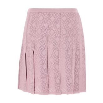 Givenchy Short Skirts, female, Pink, Size: M Pleated skirt in monogram 72 jacquard
