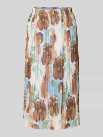 Zabaione Midirock mit Plisseefalten Modell Ki44anii in Blau, Gr&ouml;&szlig;e XXL