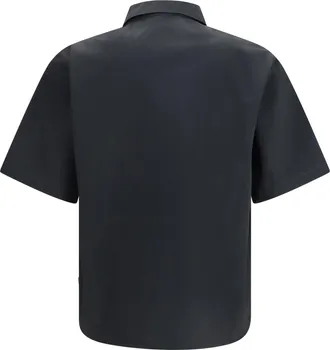 GR10K Mens Short-Sleeve Shirt Charcoal Cotton; Polyester