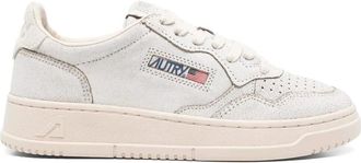 Autry White Lace-Up Trainers with Perforated Toebox