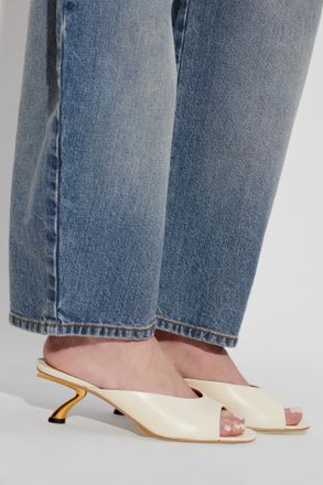 Ferragamo Heeled Mules Igea, Womens, Cream