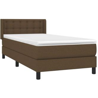vidaXL Cama Box Spring Con Colch&oacute;n Tela Marr&oacute;n Oscuro 80x200 Cm Vidaxl