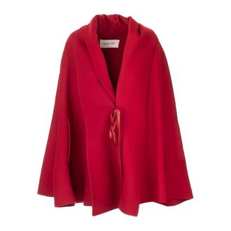 Valentino Garavani Ribbon-Detail Cape Coat
