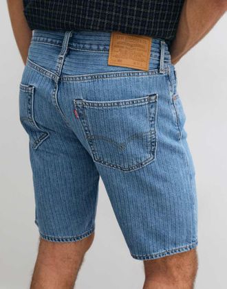 Levi's 405 shorts in denim a righe blu medio