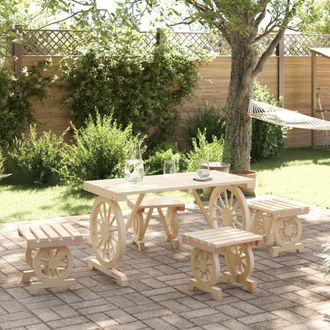 vidaXL Vidaxl - Juego De Comedor De Jard&iacute;n 5 Piezas Madera Maciza De Abeto