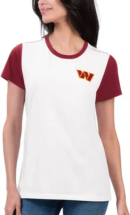 G-III 4Her by Carl Banks Womens G-III 4Her by Carl Banks White/Burgundy Washington Commanders Fashion Illustration T-Shirt at Nordstrom, Size Xx-Large