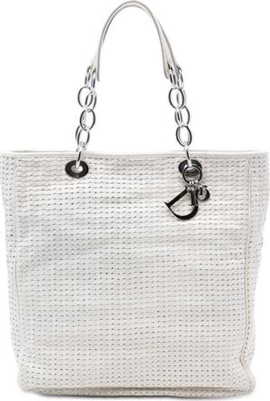 Dior Pre-owned Dior Large Woven Lambskin Lady Dior Soft Shopping Tote Ladies 00-RU-1008
