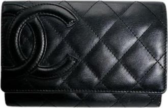 Chanel Pre-owned Leren Portemonnee - Dames - Vintage Accessoires - Zwart - ONE Size - Leer - Vintage