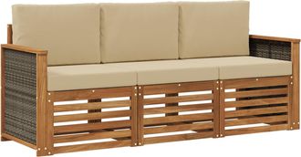 vidaXL Juegos De Sof&aacute;s 3 Uds. Madera De Acacia S&oacute;lida Vidaxl