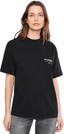 AllSaints Underground Etta T-Shirts Womens Clothing Black : XS, Cotton