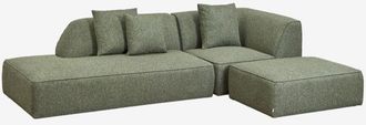 Sklum Divano angolare componibile Cardea 2 pezzi con chaise longue sinistra e pouf imbottito SKLUM
