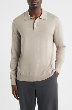 Nn.07 Serge 6584 Long Sleeve Wool Blend Polo Sweater in Desert Khaki at Nordstrom Rack, Size X-Large