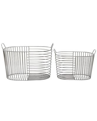 CosmoLiving by Cosmopolitan Cosmoliving By Cosmopolitan Silver Contemporary Basket Set