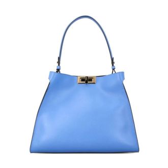 Fendi Dames, Tassen, Blauw, Maat: ONE Size Leer