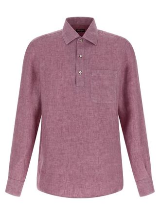Ermenegildo Zegna Pink Solid Shirt Collar Polo